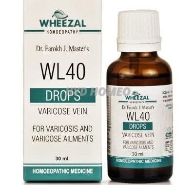 Wheezal WL-40 Varicose Veins Drops (30ml) (PACK OF TWO)