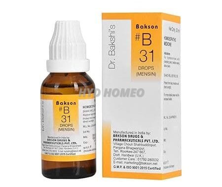 Dr. Bakshi's BAKSON'S HOMOEOPATHY # B 31 Mensin Drops (30 ml)