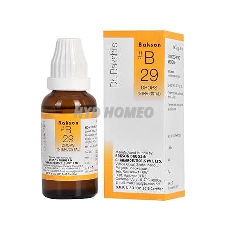 Dr. Bakshi's BAKSON'S HOMOEOPATHY # B 29 Intercostal Drops (30 ml)