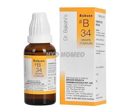 Dr. Bakshi's BAKSON'S HOMOEOPATHY # B 34 Tumour Drops (30 ml)