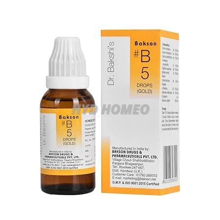 Dr. Bakshi's BAKSON'S HOMOEOPATHY # B 5 Gold Drops (30 ml)