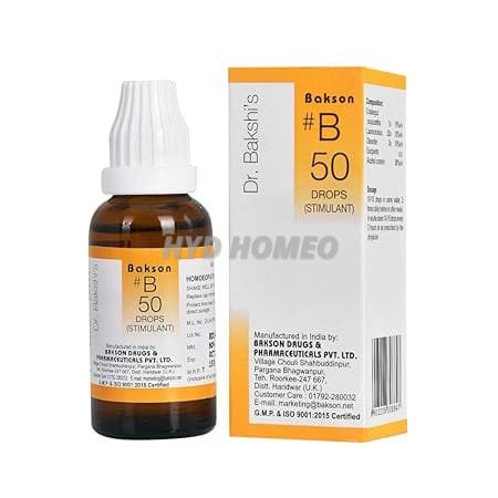 Dr. Bakshi's BAKSON'S HOMOEOPATHY # B 50 Stimulant Drops (30 ml)