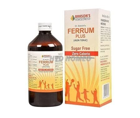 Dr. Bakshi's BAKSON'S HOMOEOPATHY Ferrum Plus (Sugar Free) Syrup (450ml)