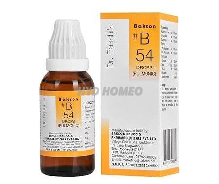 Dr. Bakshi's BAKSON'S HOMOEOPATHY # B 54 Pulmonic Drops (30 ml)