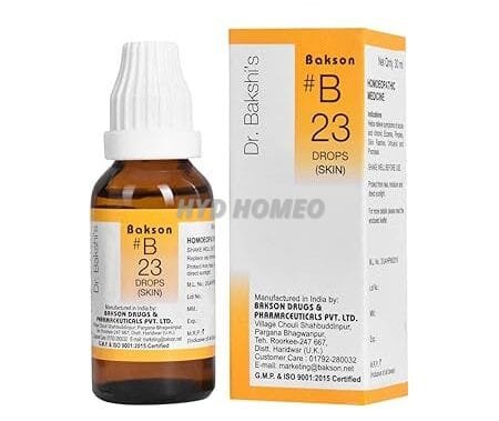 Dr. Bakshi's BAKSON'S HOMOEOPATHY # B 23 Skin Drops (30 ml)