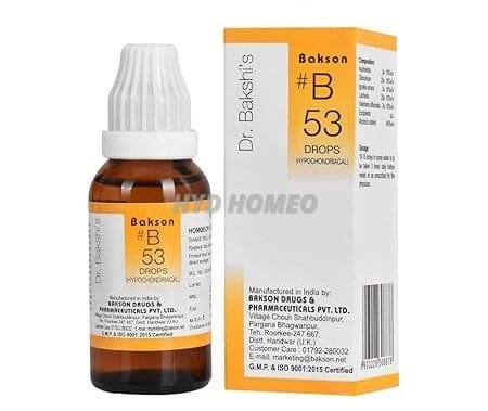 Dr. Bakshi's BAKSON'S HOMOEOPATHY # B 53 Hypochondriacal Drops (30 ml)