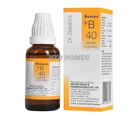 Dr. Bakshi's BAKSON'S HOMOEOPATHY # B 40 Pleurisy Drops (30 ml)