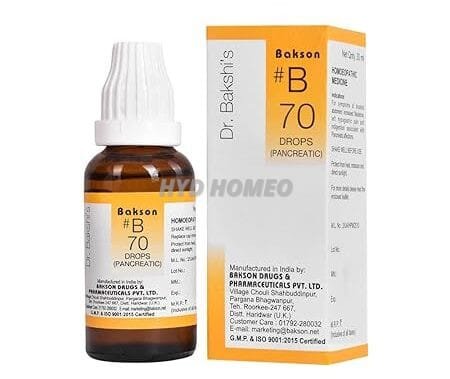 Dr. Bakshi's BAKSON'S HOMOEOPATHY # B 70 Pancreatic Drops (30 ml)