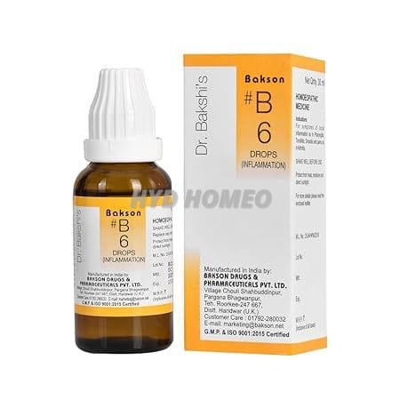Dr. Bakshi's BAKSON'S HOMOEOPATHY # B 6 Inflammation Drops (30 ml)
