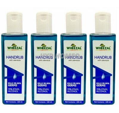 Wheezal Handrub Hand Sanitizer (100ml, Pack of 4)